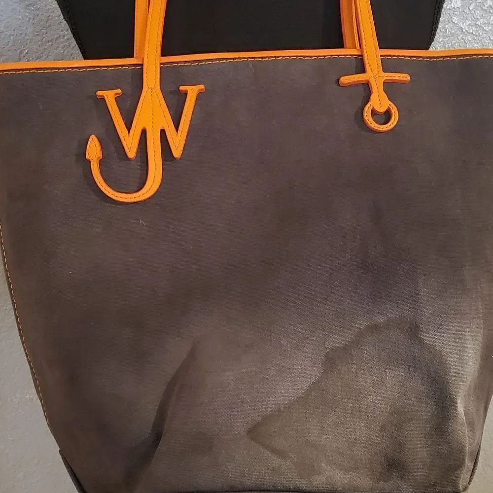 J.W. Anderson Canvas Tall Anchor Shopping Tote‎ Graphite Designer Bag